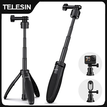 TELESIN Mini Quick Release Selfie Stick Tripod Portable Adjustable Length for GoPro Insta360 DJI Osmo Action Action Camera 1