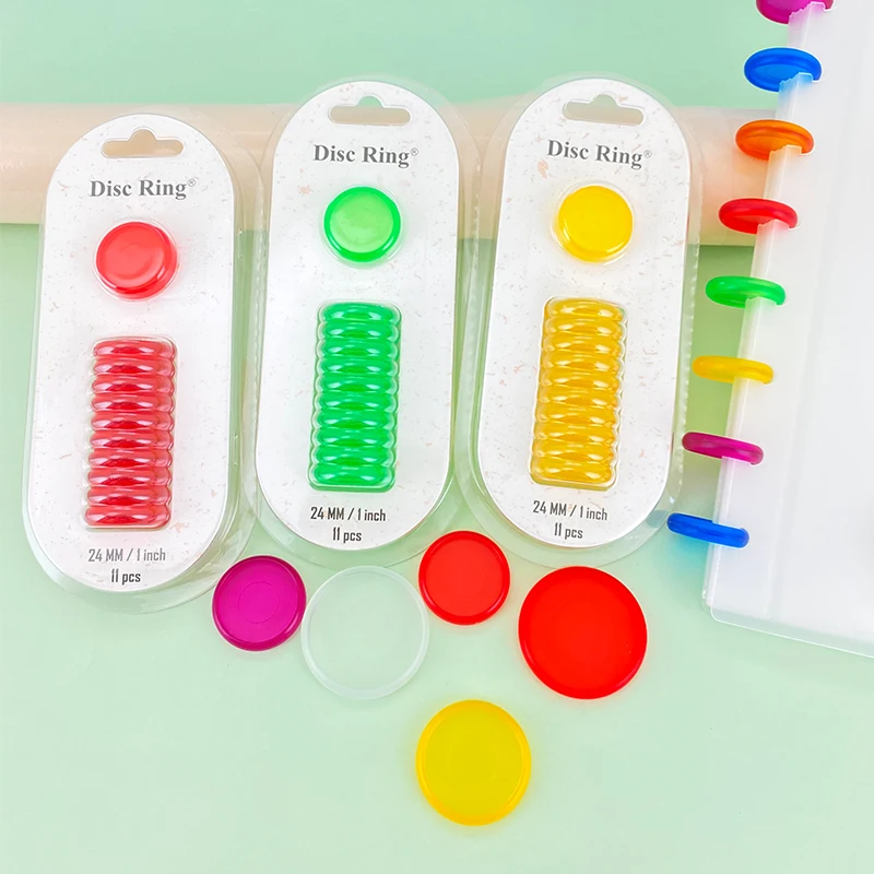 32mm 38mm Discs Mushroom Hole Binder Ring Discbound Planner Plastic Ring Binder Chest Disc Planner Binding Discs 11pcs