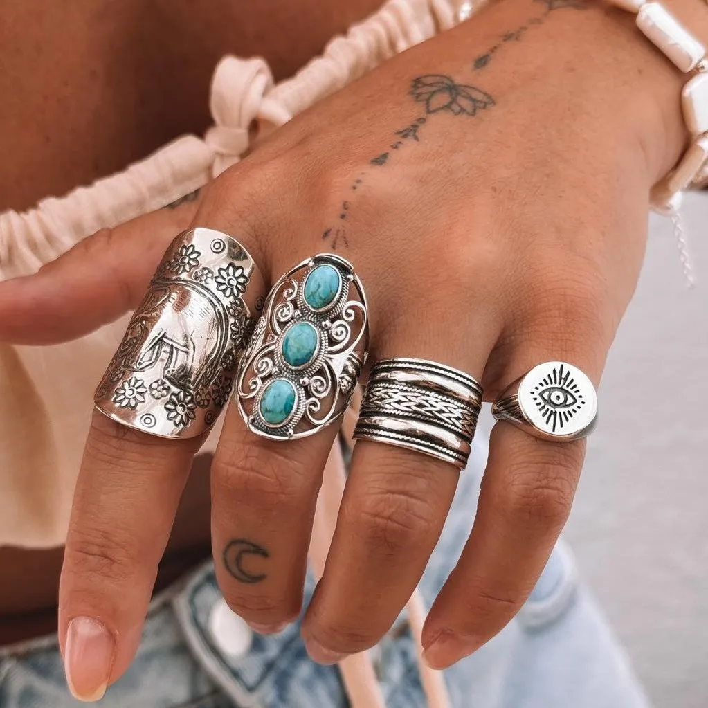 アクセサリー vintage silver925 turquoise hemp ring vintage silver925 turquoise hemp ring