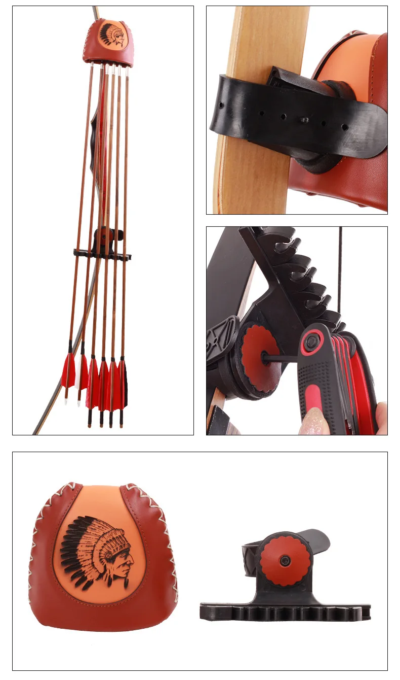 Schnellverschluss-Montagehalterung, Pfeilköcher aus Leder, Halter, Träger für Recurve American Hunting Bow Bogenschießen-Schießzubehör – Detail 1