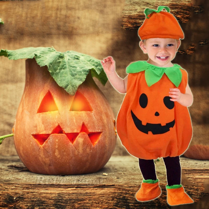 

3 шт., Детский костюм для косплея «Тыква» на Хэллоуин