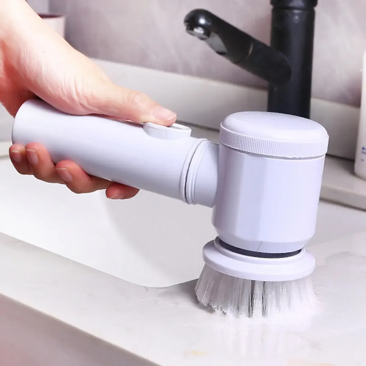 1 Set-Cleaning Brush Set-Powerful, Cordless & Multifunctional Scrubbing for Kitchen & Bathroom-Ideal for Busy Homes, Apartments