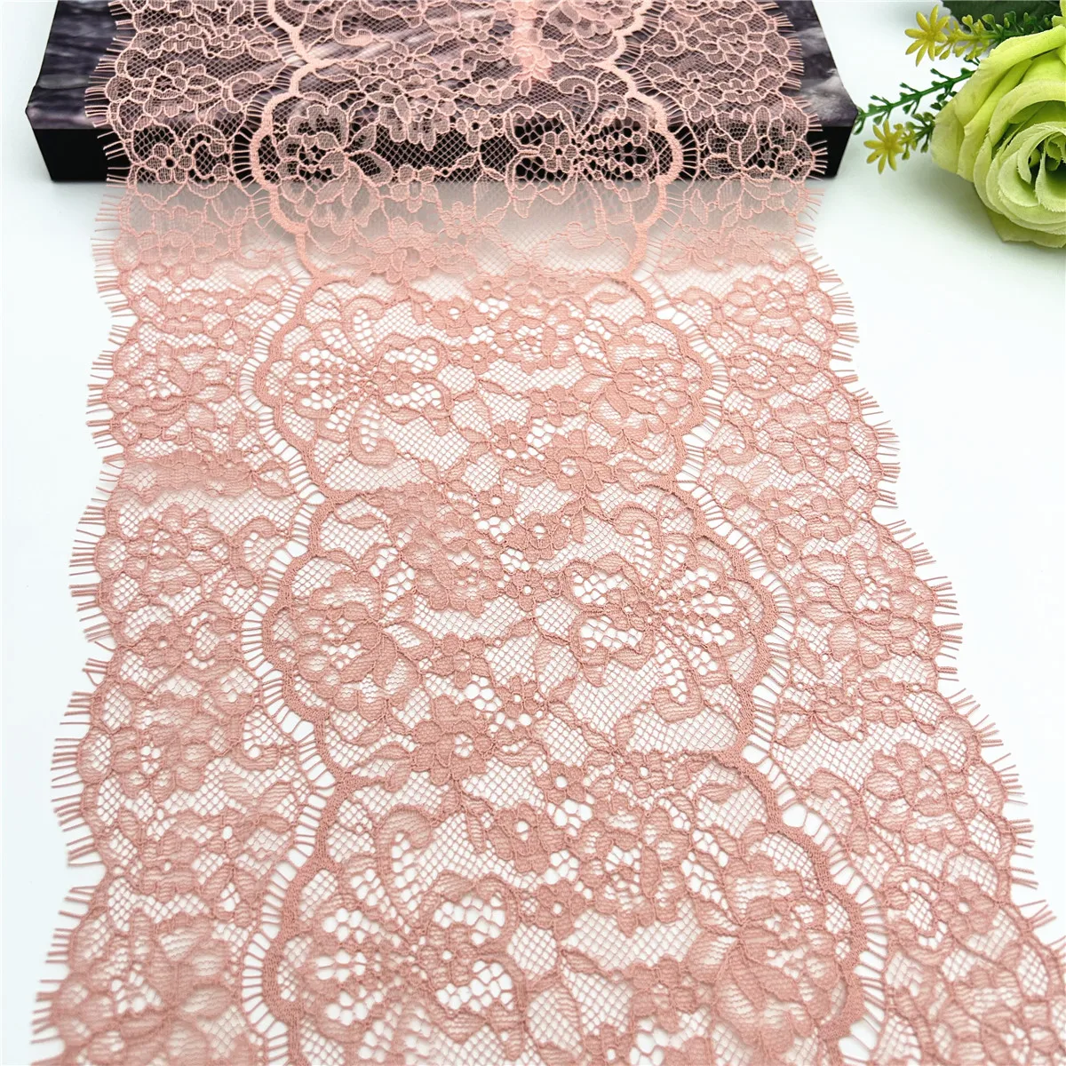 3y/lot Width 22cm Pink Skin Underwear Lace Eyelash Trim Lingerie Sewing Craft DIY Apparel Fabric Bra Lace Non-Elastic 4
