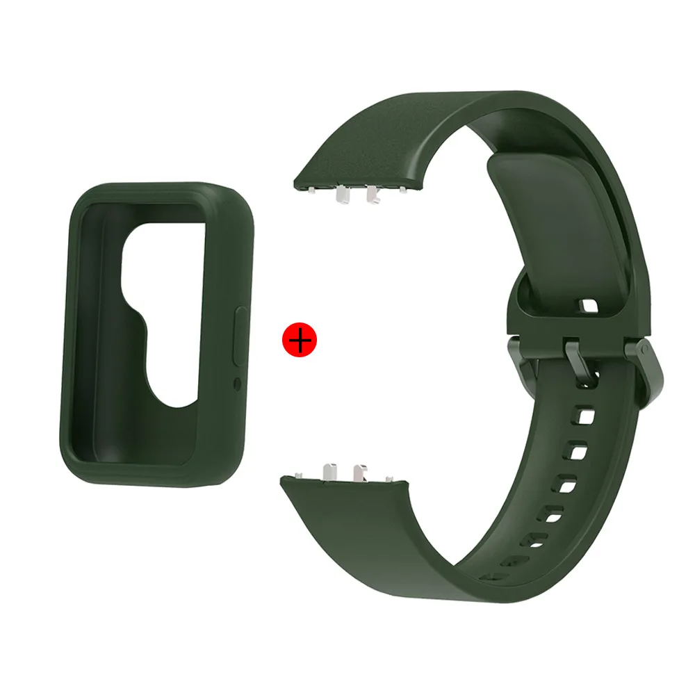 Silicone 2-in-1 Watchband with Case - Rubber Strap and Accessories