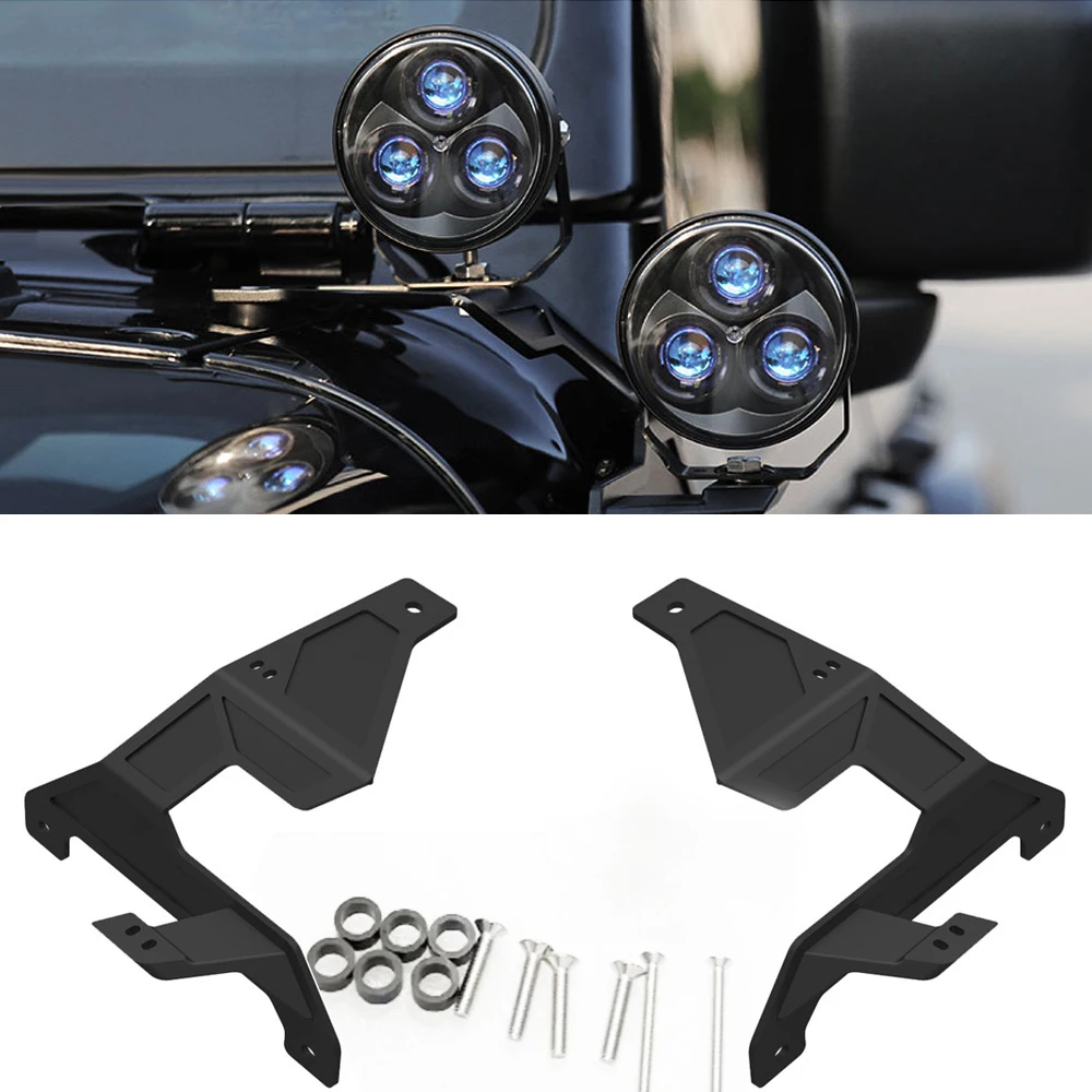 

2 шт. переднее лобовое стекло с боковым креплением, металлический столб, стандартная металлическая конструкция, монтажные кронштейны подходят для Jeep Wrangler JL JLU 2018-2022