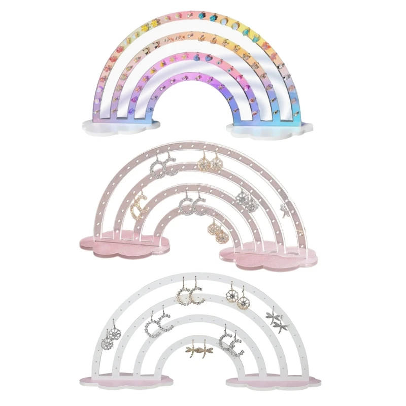 

Delicate Rainbow Cloud Earring Display Rack Elegant Ear Ornament Storage Shelves