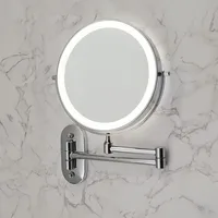 Wall Folding Makeup HD Mirror Double Side Fill Light Magnifying USB Charging Led Tricolor Dimming Bathroom Cosmetic Mirrors 1