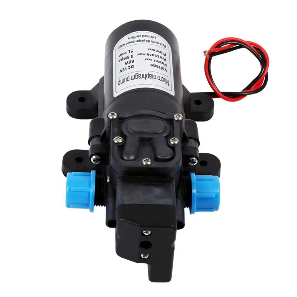 

DC 12V 60W Micro Electric Diaphragm Water Pump Automatic Switch 5L/min High Pressure Car Washing Spray Water Pump 0.8Mpa 5L/min