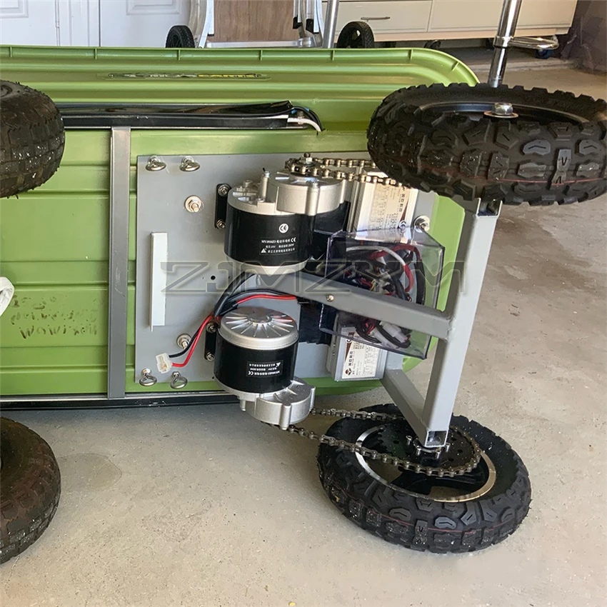 2 * 250W 10 Inch Dual Drive Pneumatic Wheel Reverse Electric Conversion Kit For Easy Carrying Of 200kg Handcart Flatbed