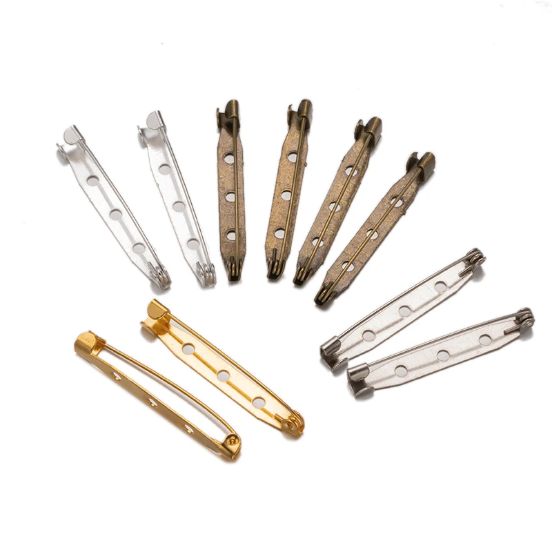 50pcs 15/20/25/30/35/40mm Brosche Clip Basis stifte Sicherheits nadeln Brosche Einstellungen leere Basis DIY Schmuck herstellung Lieferungen Großhandel – Detail 5