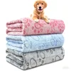 1pcs Ultra-Soft Paw Print Dog Blankets - Machine Washable, Cozy Pet Pillow Pads for Indoor & Outdoor Use - Ideal for Small to La
