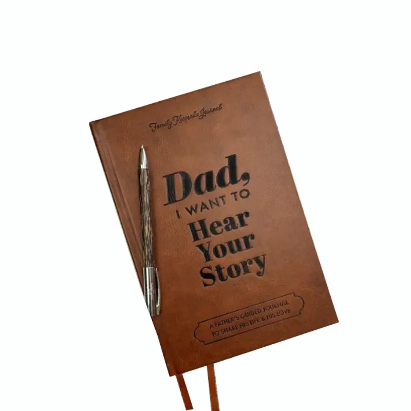 Dad Mom I Want To Hear Your Story Leather Journal Personalized Parents Guided Notebook For Share His Life  Birthday Gift 5