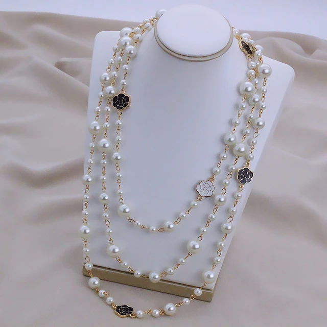 Black White Pearl Necklace  Vintage Black Pearl Necklace - Pearl Necklace  Black - Aliexpress