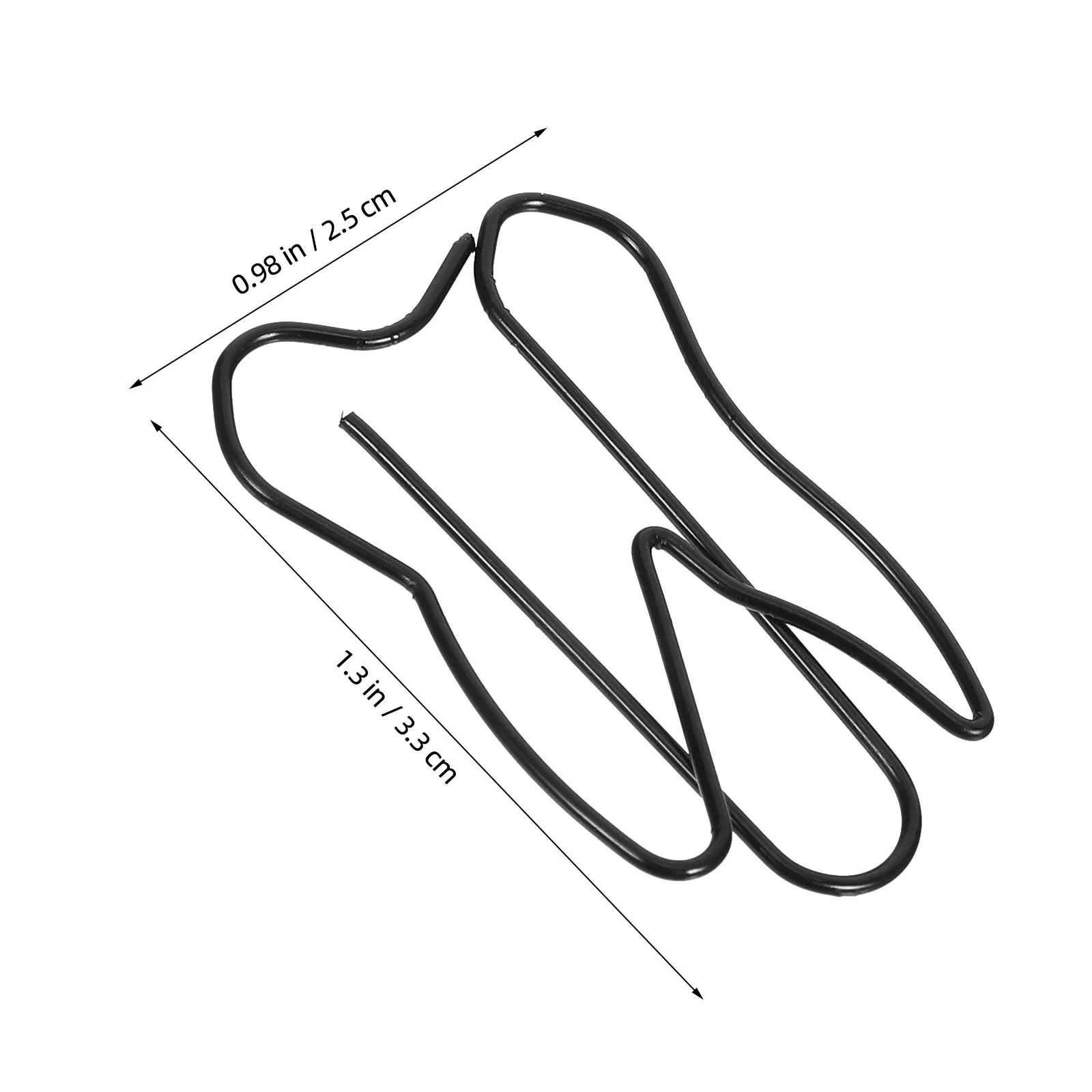 100Pcs 검은 종이 클립 치아 모양 사무실 문서 용 크리 에이 티브 클립 노트 학생 문구 치아 종이 클립