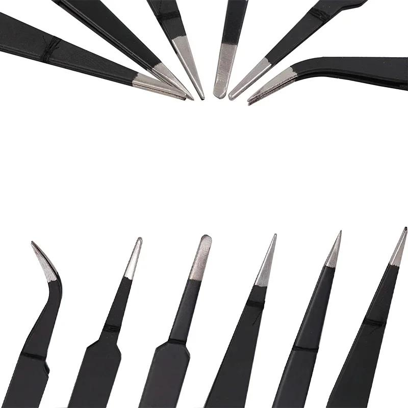 Tweezers Repair Tool Anti Static Stainless Steel Precision Curved Tweezers for Electronic Laboratory Jewelry Crafts tweezers repair tool,electronic component gripper