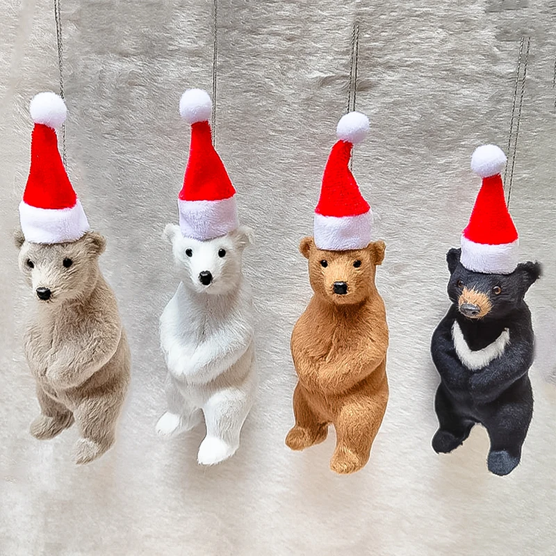 

Christmas Decorations Simulation Polar Bear Holiday Decorations Home Decoration Plush Doll Animal Model Shooting Props
