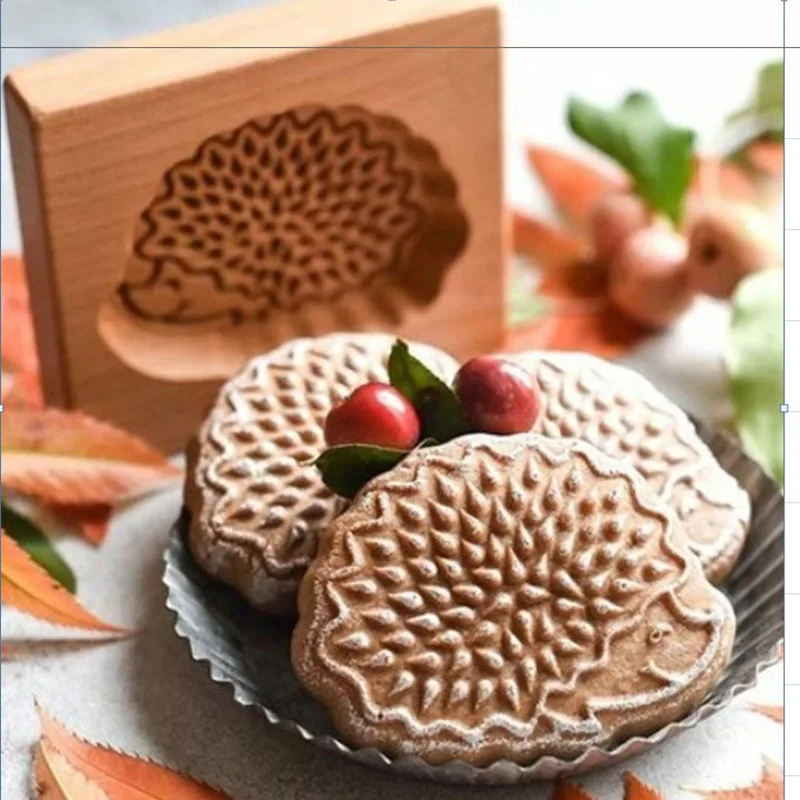 Wooden Cookie Mold Cutter Stamps for  Thanksgiving Christmas Easter Baking Gingerbread 3D Biscuit Embossing Molds