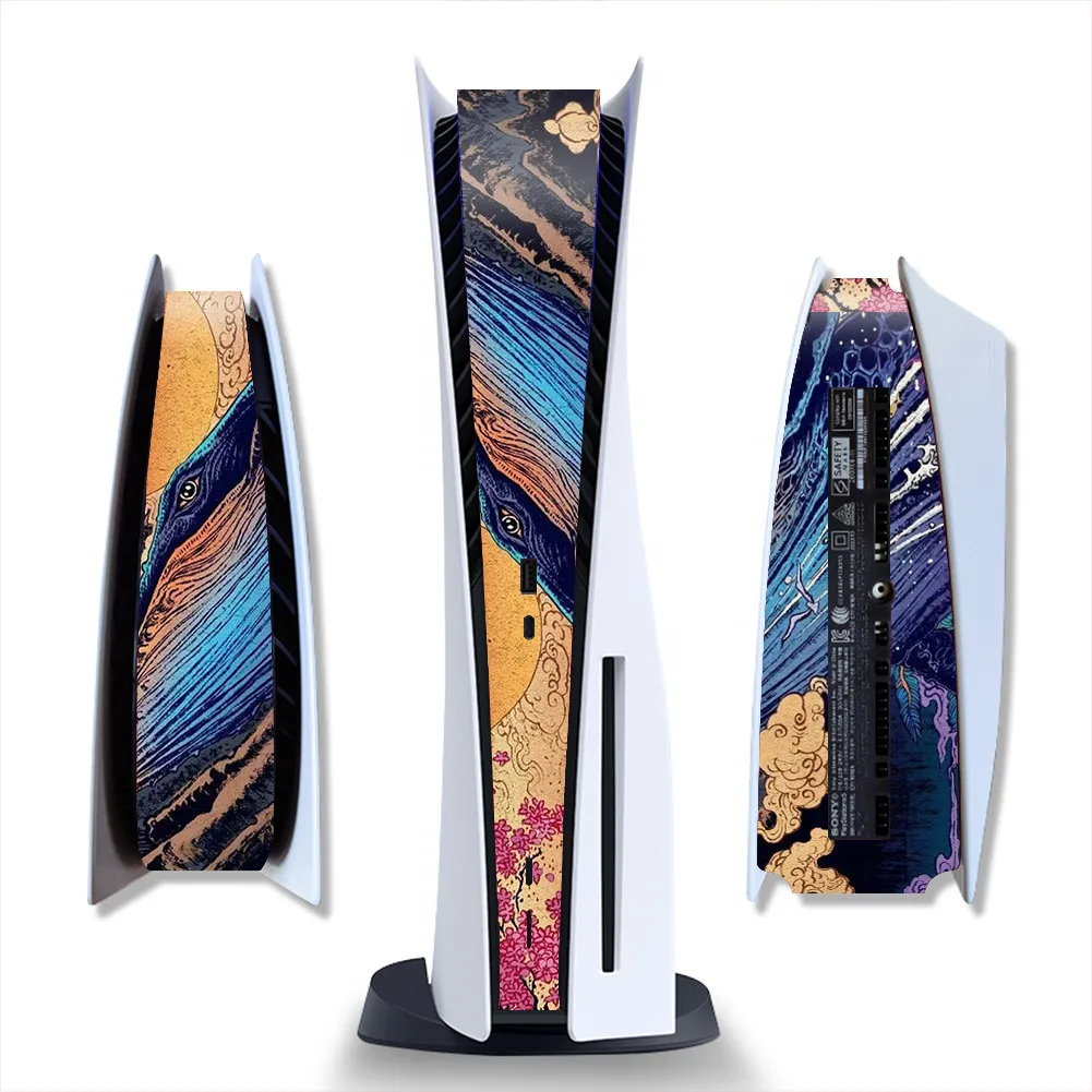 Skin adhésive - Compatible pour PS5 - Film vinyle amovible - Bois