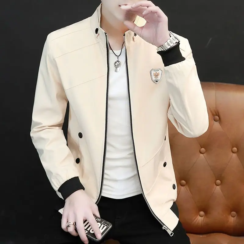 Fashion Stand Collar Zipper Spliced Button Casual Jackets Men's Clothing 2023 Autumn Winter Loose All-match Tops Korean Coats