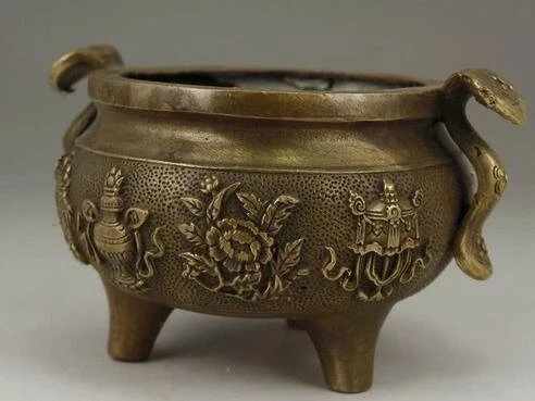 

Китайская старинная латунная лампа для благовоний в виде дракона