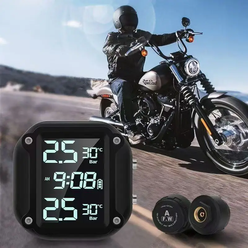 Sensori di Pressione Pneumatici per Moto, Sistema di Monitoraggio della Pressione dei Pneumatici con Display a Colori - immagine 3