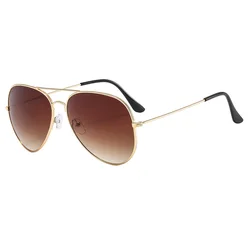 Sleek Double Bridge Aviation Sunglasses with Alloy Frame and UV400 Protection (As the picture)