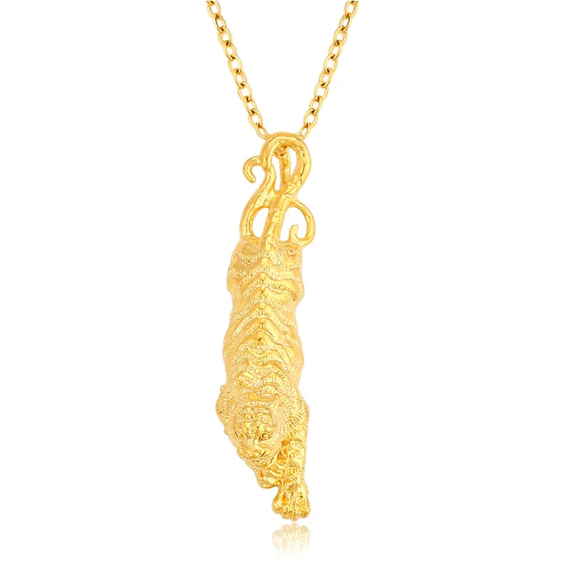 

CHN2 Gold Plated Necklace for Women Short Chain Beaded Tiger Necklace Fashion Small Animal Jewelry Gifts
