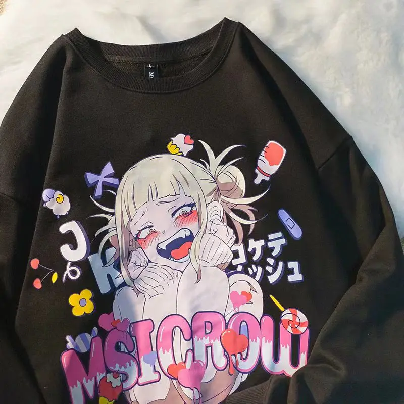 ACG Cartoon Sweatshirt Women College Style Round Neck Loose Pullover Hoodie Spring and Autumn Fun Bear Print Long-sleeved Tops