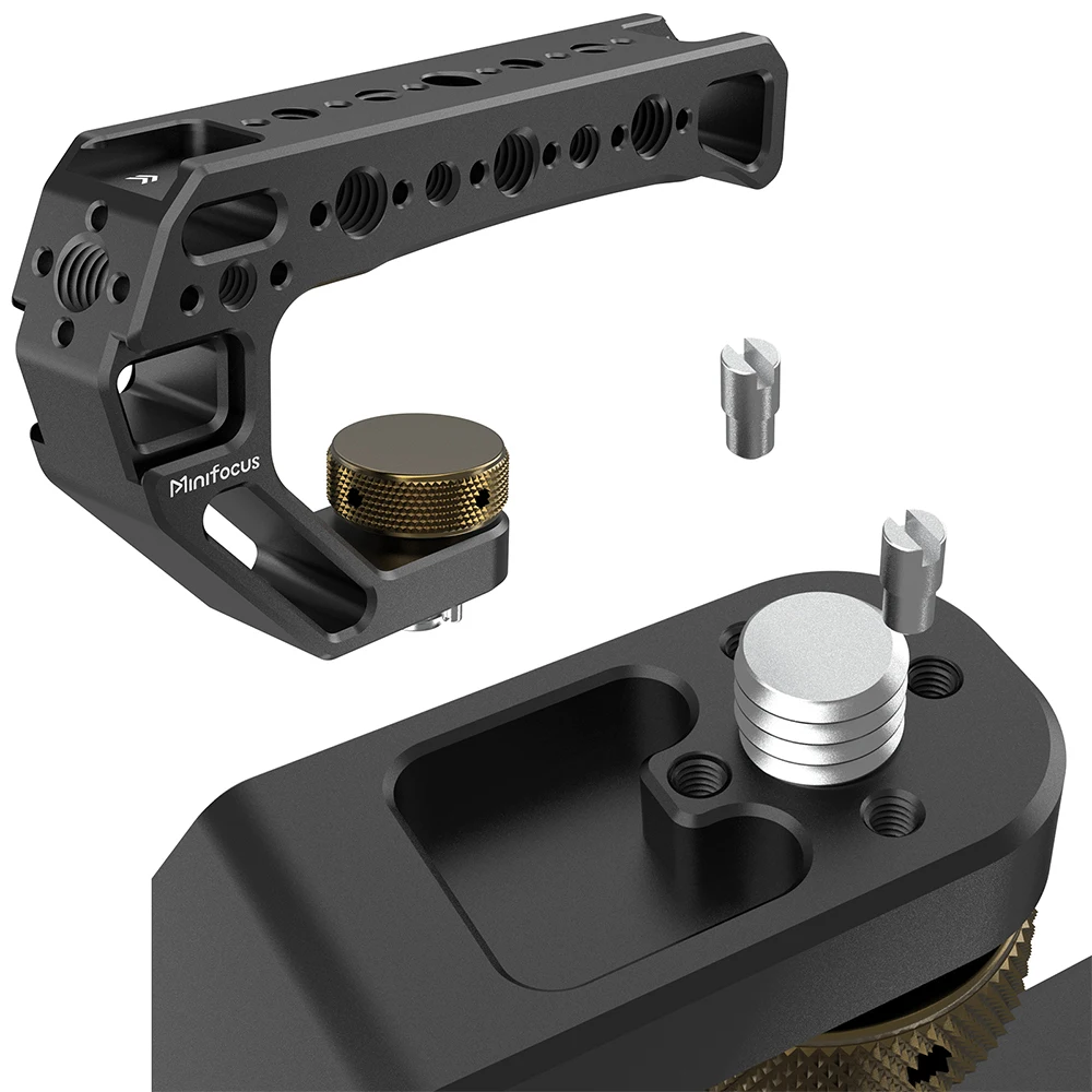 Description Picture 2 of itemCamera Cage Top Handle with 3/8" ARRI Locating Pins with 1/4" 3/8" Threads Hole & 5 Cold Shoes Mount for DSLR Cages Video Rigs