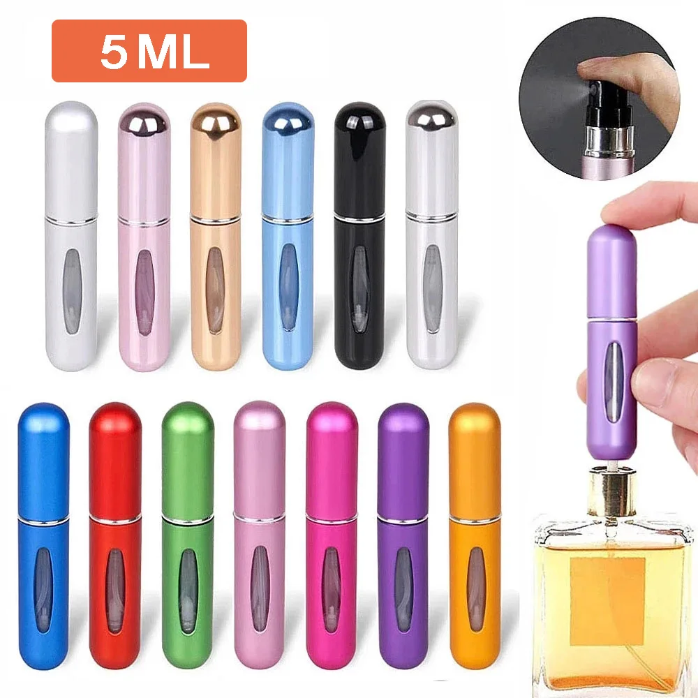

5ml Bottom-Filling Pump Perfume Bottle Portable Travel Refillable Spray Bottle Mini Empty Cosmetic Containers Organization
