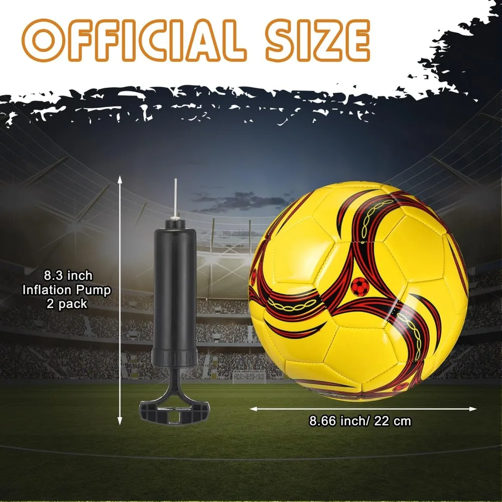 Bulk Pack of 12 Deflated Soccer Balls for Teens and Adults with Pump, Size 5, Suitable for Indoor and Outdoor Training, Ideal fo view 2