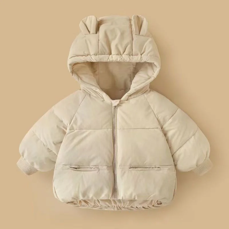 Boys Cotton Jacket Clothes New Winter Children Coat Thickened Warm Outerwear Baby Girls Solid Hooded Cartoon Clothing