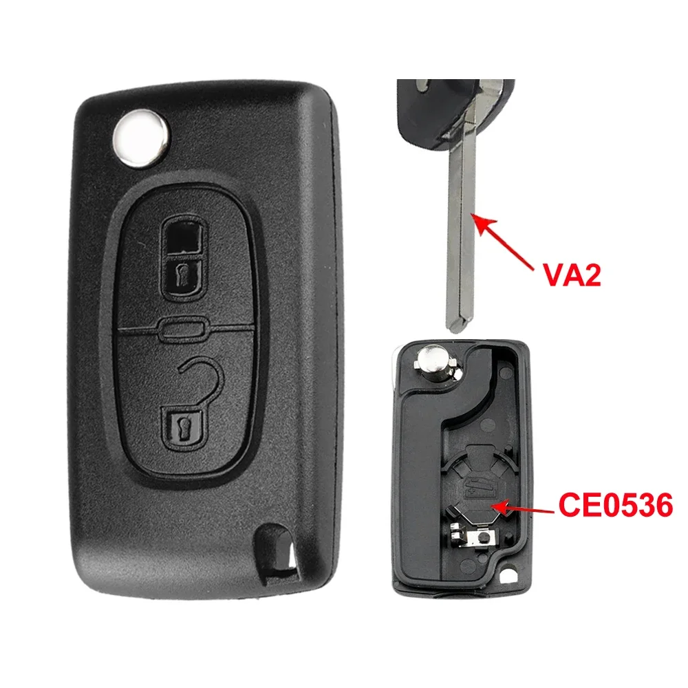 Car Key Shell HU83 VA2 Citroen C2 C3 C4 C5 C6 Xsara Berlingo Peugeot 207 307 308 407 607 807 Flip Remote