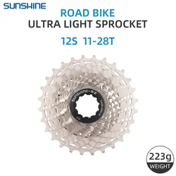 SUNSHINE Ultralight Multi-Speed Road and Gravel Bike Freewheel Cassette Flywheel (12 Speed 28T)