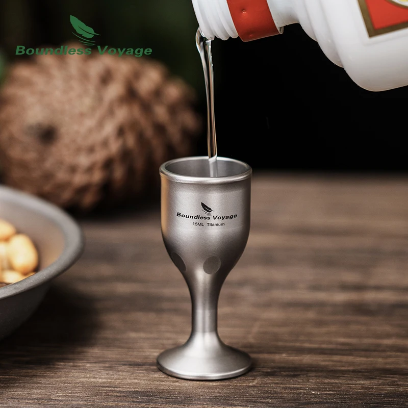 Boundless Voyage Titanium Cup Thickened Wine Drinking Cup Shooters Tequila Whiskey Vodka Drinkware Single Layer Wineglass 15ml 6