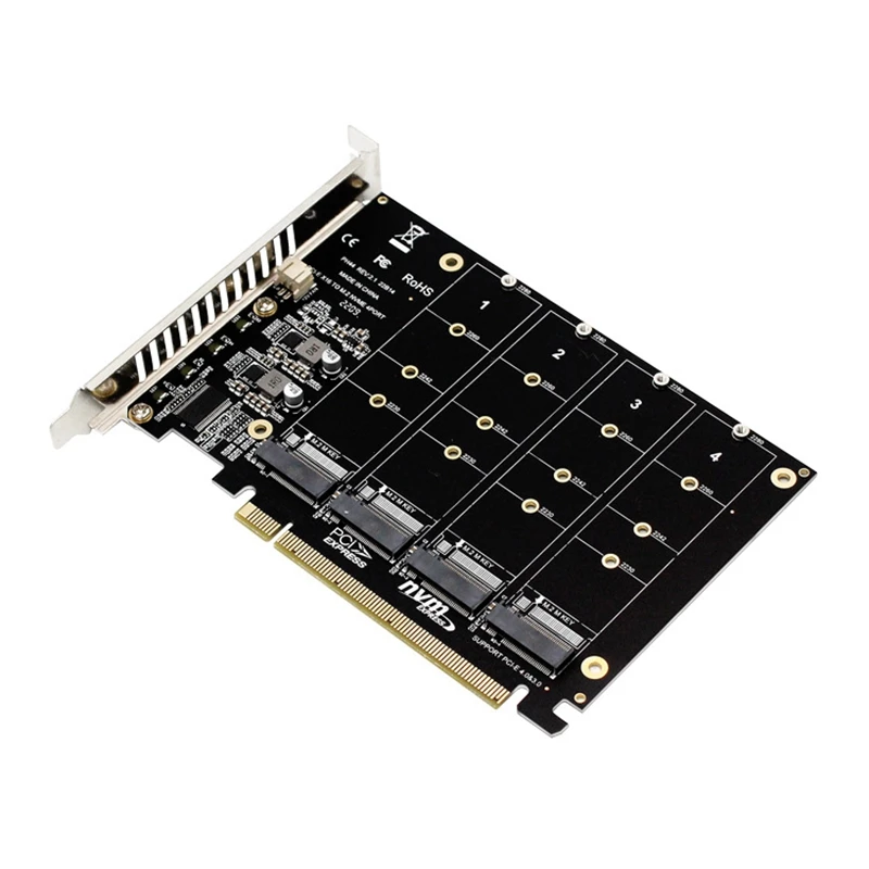 

PCI-E Signal Split Array Card PH44 NVME 4 Disk Array Card Supports SSD/M.2 PCI-E Device of M.2 NVME Protocol of Hard Disk