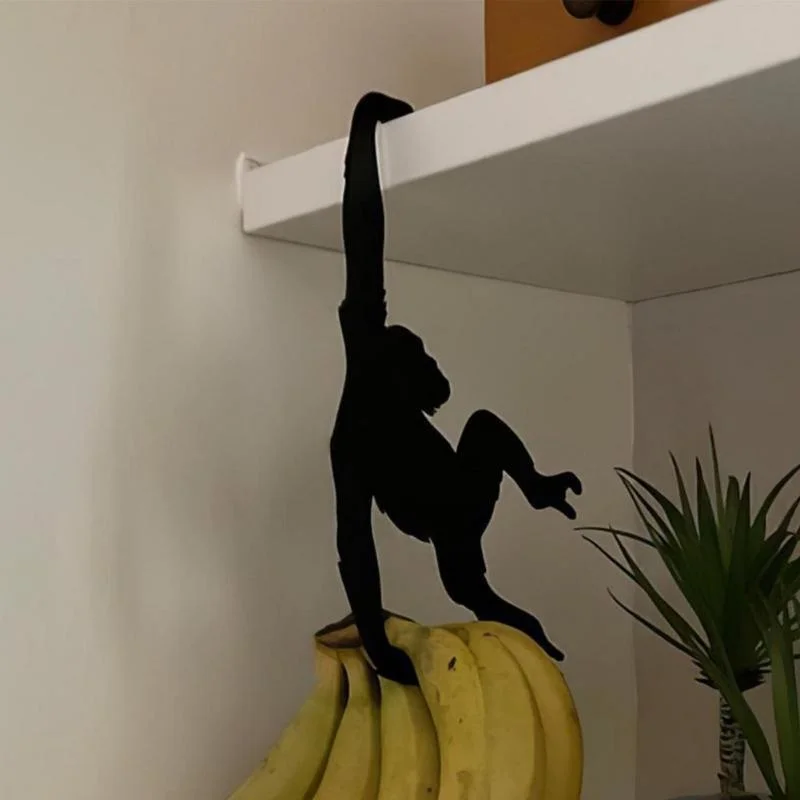 

Kitchen Wall Door Metal Hook Key Hanger Cat Tail Monkey Shaped Decor Holder Clothes Storage Rack Seamless Hook Tool Accessorie