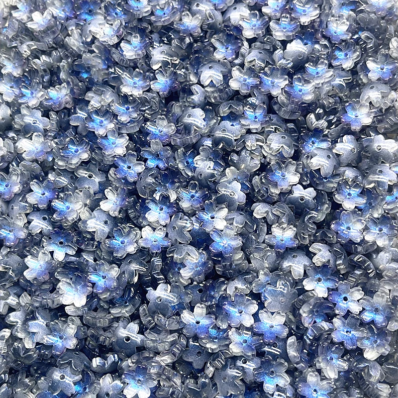 새로운 30pcs 11mm 3 차원 벚꽃 Lampwork 비즈 모자 유리 스페이서 비즈 보석 만들기 DIY 머리핀 모자를 쓰고 있죠