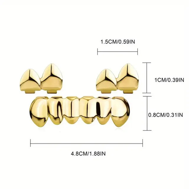 Denti Finti Hip Hop In Argento - Grillz Decorativi Per Feste E Costumi - Foto 9
