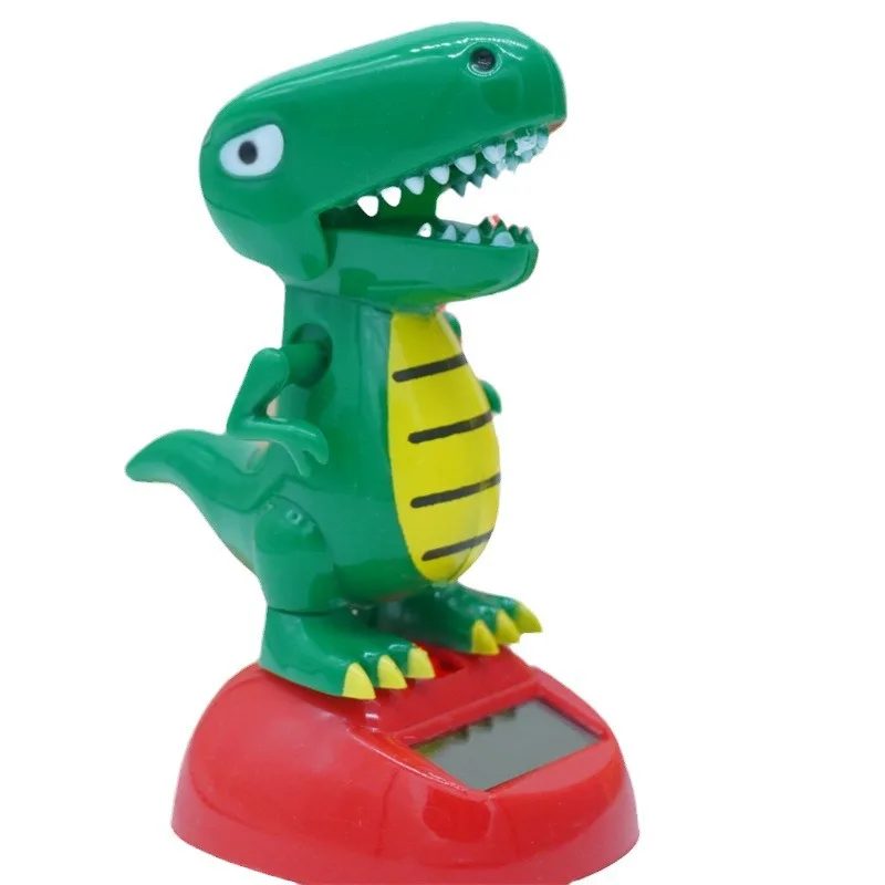 Cute Tyrannosaurus Rex Solar Toy Creative Funny Automatic Swing Doll Office Desktop Ornaments Swinging Head Dinosaur Toys