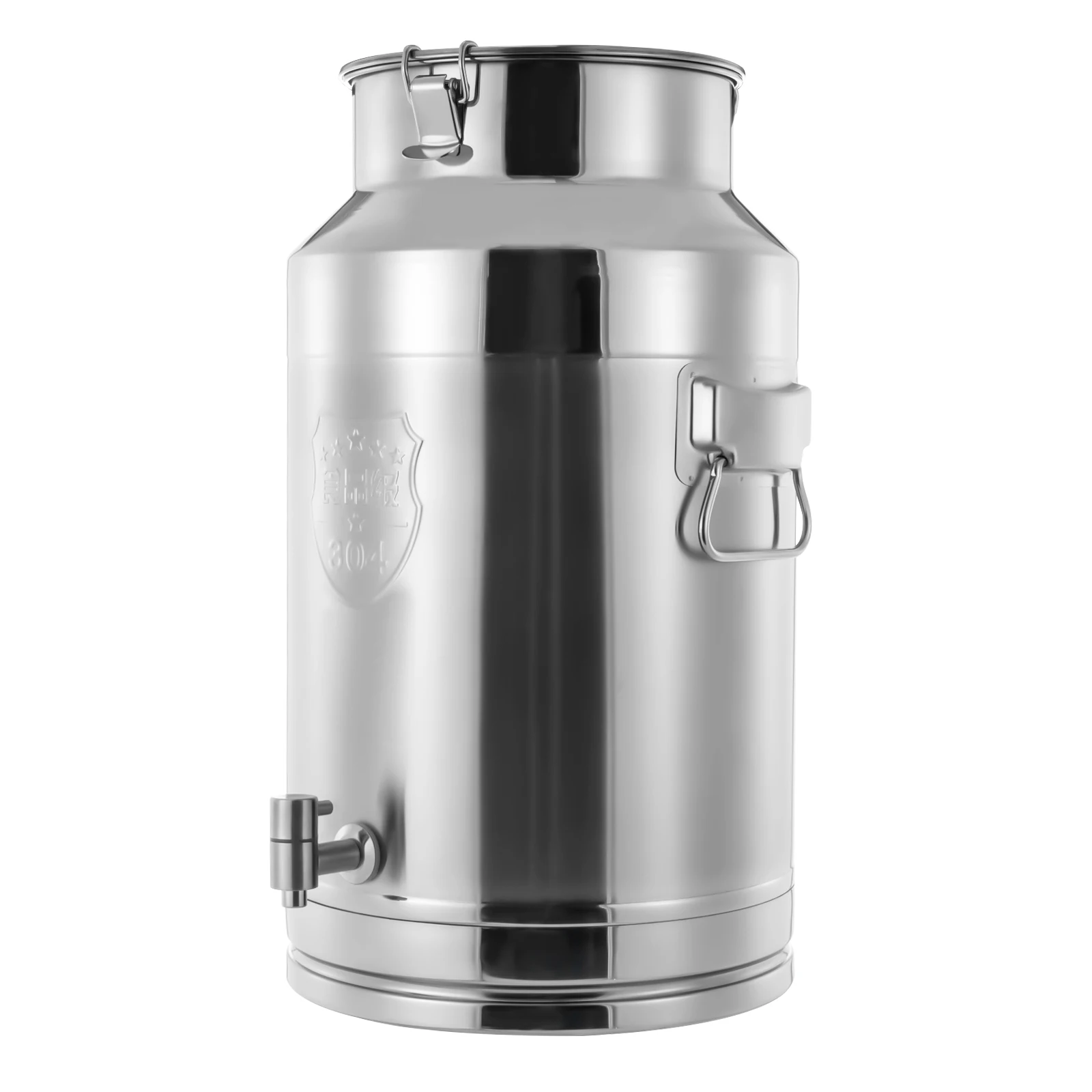 Stainless Steel Milk Can Wine Pail Boiler Tote Jug Lid 9.25 Gallon W/ Faucet 35L