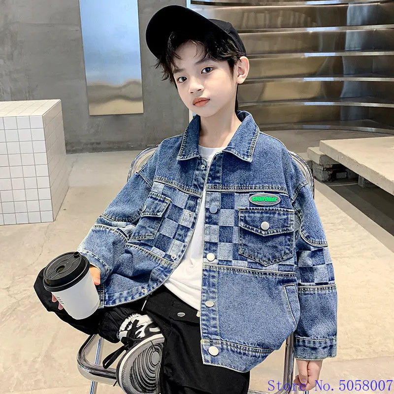 Teen Boys Fashion Jackets Spring Autumn Workwear Denim Casual Outwear  Childrens Clothing Tie Dye Patchwork Tops 8 10 12 14 Yrs - Jackets & Coats  - AliExpress