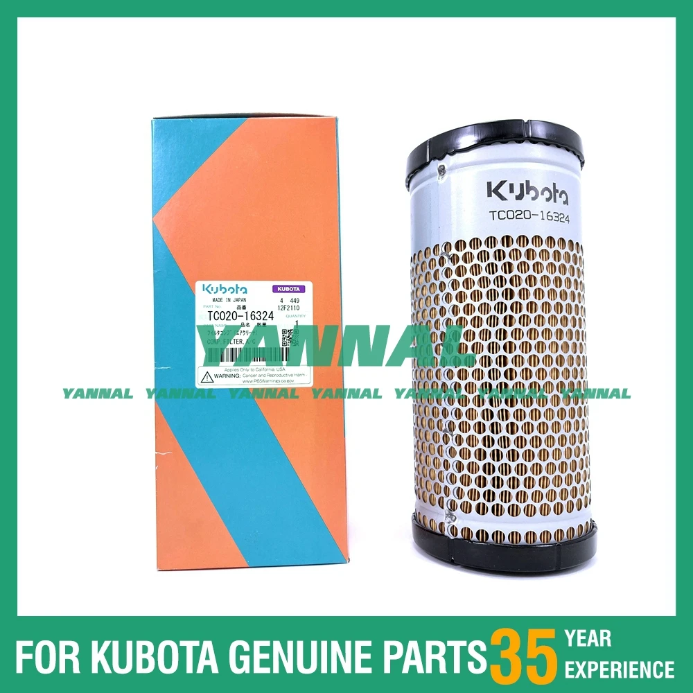 New D1105 TC020-16324 For Kubota Genuine Air Filter