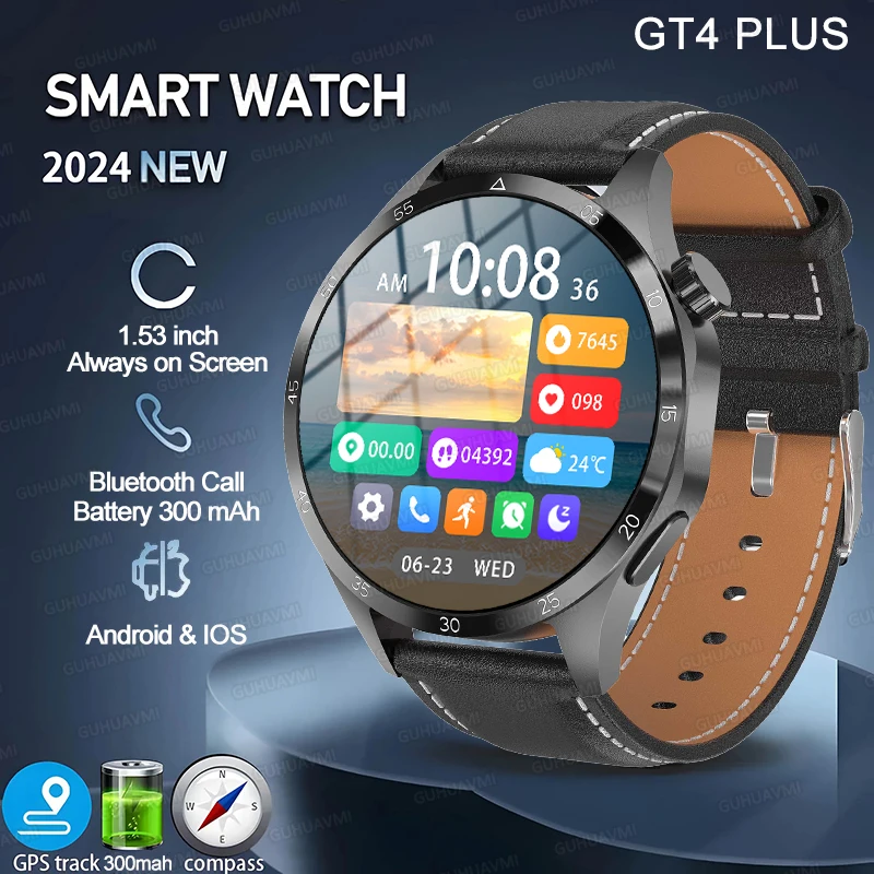Orologio Da 1.53 Pollici Per Huawei Gt4 Plus Smart Watch Uomo Gps Nfc Bluetooth Call Sport Impermeabile Blood Suger Smartwatch Per Huawei Ios