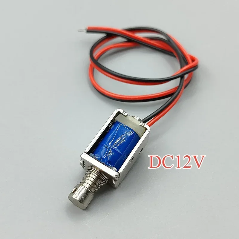 Push Pull Electromagnet DC 3V 5V 6V 9V 12V 8mm*10mm Mini Through Type Open Frame Spring Solenoid Magnet Stroke 4mm