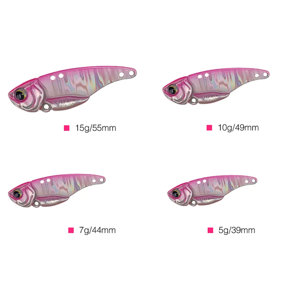 5g 7g 10g 15g Metal Vib Fishing Lure Bait Double Hole 3D Eyes Fishing Tackle Artificial Fishing Tool With Treble Hook Swimbaits
