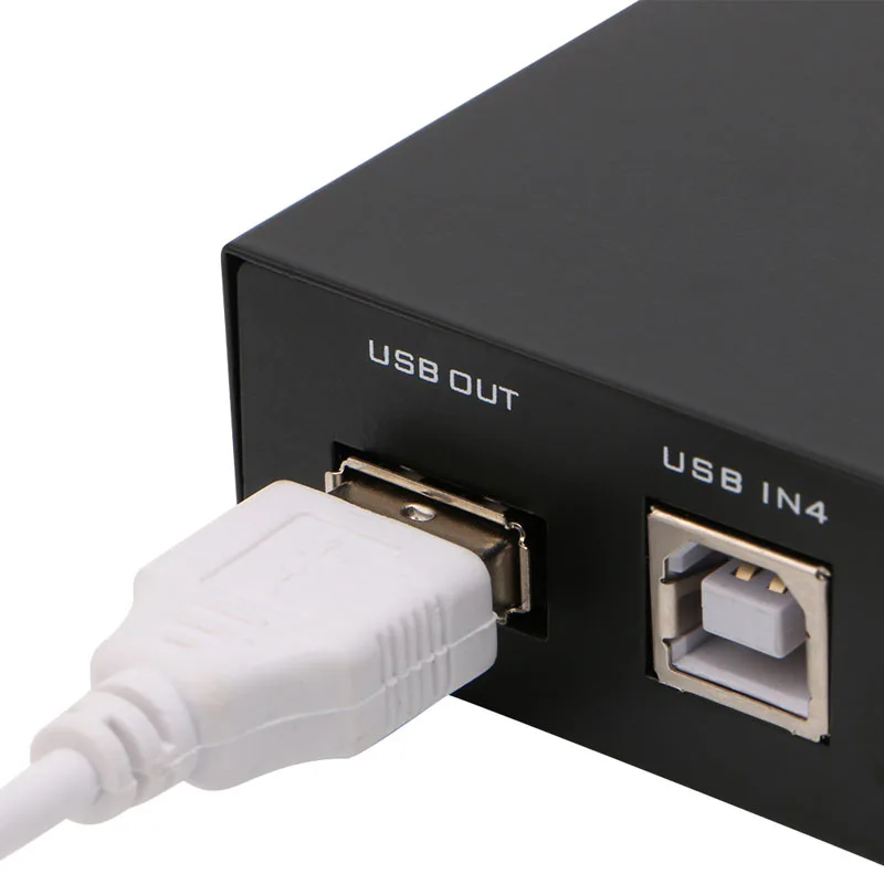 20CB USB 프린터 공유 장치, 4 in 1 출력 프린터 공유 장치 4 포트 수동 KVM 스위칭 스플리터 허브 변환기