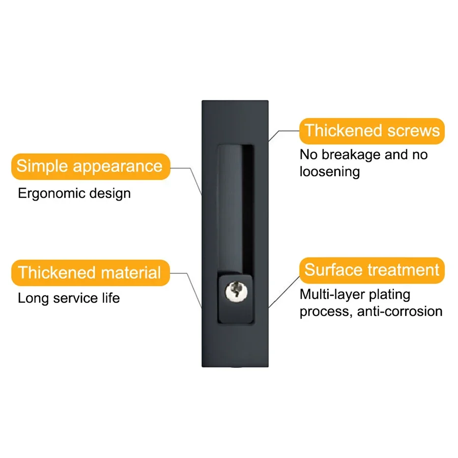 LWZH Sliding Door Lock Interior Wooden Pocket Alloy Steel Door Lock Latch Invisible Indoor Single Side Key