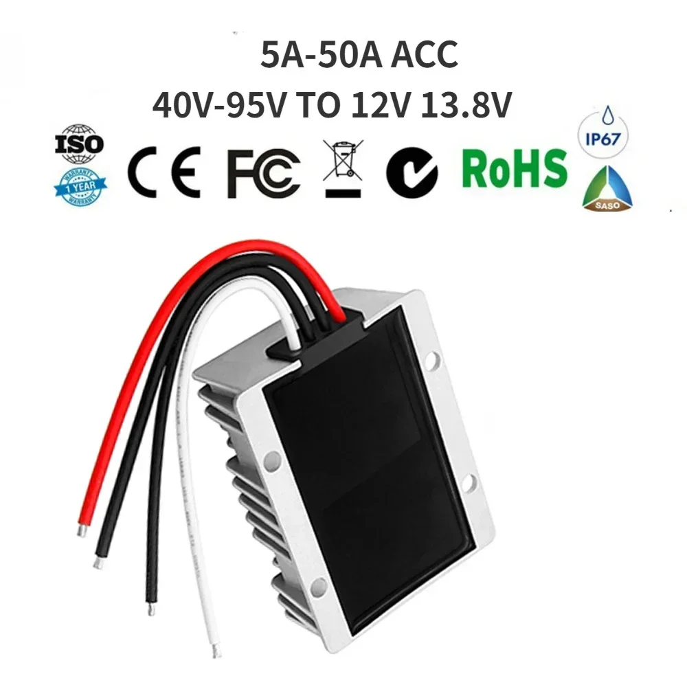 Regulador de Tensão para Dispositivo de Carro Conversor de Comutação para Baixo 40v-90v a 12v 13.8v 10amp 48v 60v 72v 80v a 13.8v 5a50a