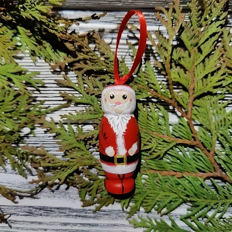 2025 Hot Funny Santa Claus Pendant, Christmas Ornaments, Funny Wooden Standing Santa Claus, Unique Christmas Craft Decorations